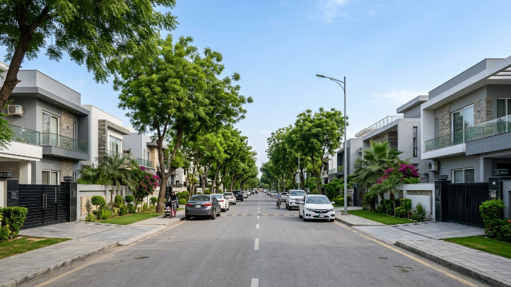 Residential street in DHA Phase 5 Lahore