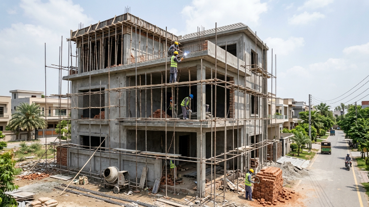 House under construction in Lahore